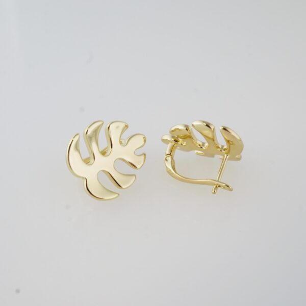 Aretes de Acero Inoxidable Bañados en Oro 14K – EA20051 - Imagen 2