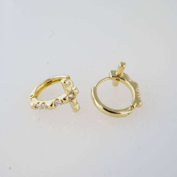 Aretes de Acero Inoxidable Bañados en Oro 14K – EA20361 - Imagen 2