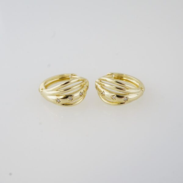 Aretes de Acero Inoxidable Bañados en Oro 14K – EA20421