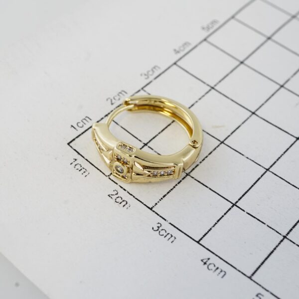 Aretes de Acero Inoxidable Bañados en Oro 14K – EA20391 - Imagen 3