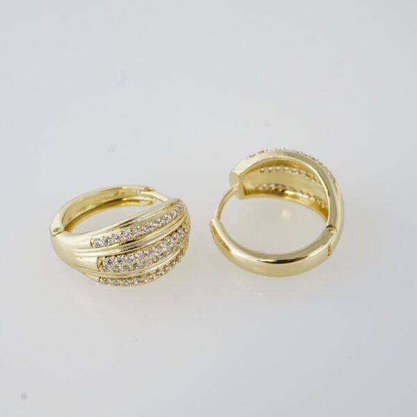 Aretes de Acero Inoxidable Bañados en Oro 14K – EA20141 - Imagen 2