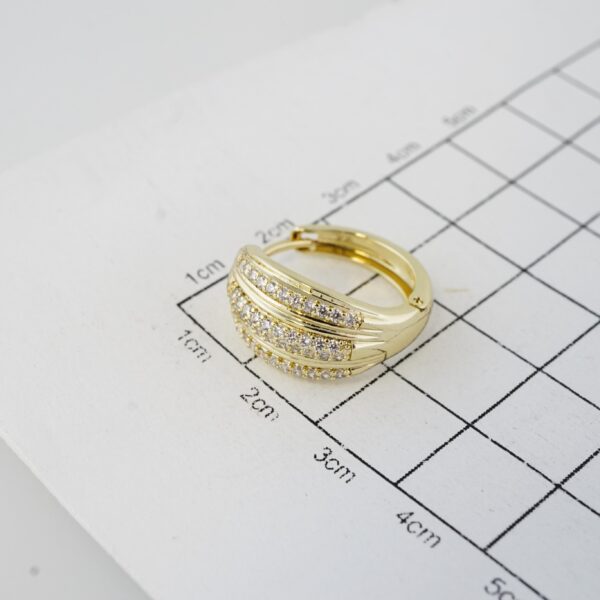 Aretes de Acero Inoxidable Bañados en Oro 14K – EA20141 - Imagen 3