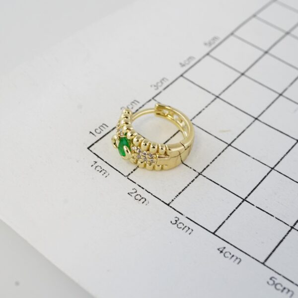 Aretes de Acero Inoxidable Bañados en Oro 14K – EA20311 - Imagen 3