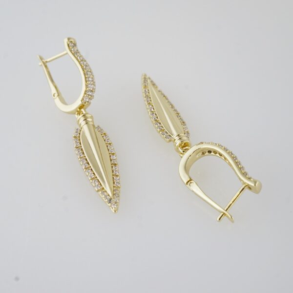 Aretes de Acero Inoxidable Bañados en Oro 14K – EA20111 - Imagen 2