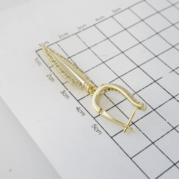 Aretes de Acero Inoxidable Bañados en Oro 14K – EA20111 - Imagen 3