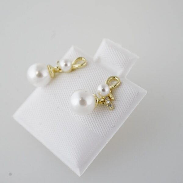 Aretes de Acero Inoxidable Bañados en Oro 14K – EA20331 - Imagen 2