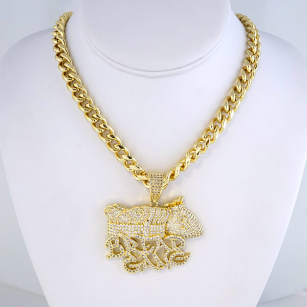 Cadena de Acero Inoxidable Bañada en Oro 14K – CH1325