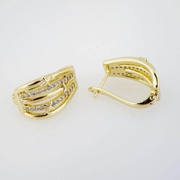 Aretes de Acero Inoxidable Bañados en Oro 14K – EA20360.1 - Imagen 2