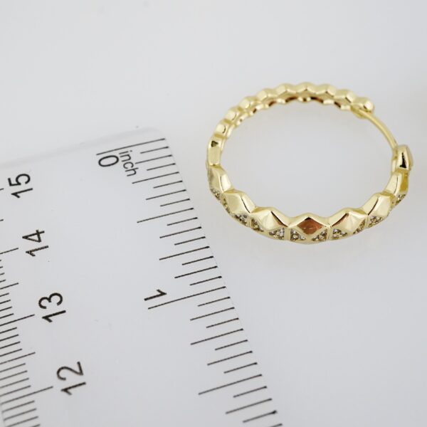 Aretes de Acero Inoxidable Bañados en Oro 14K – EA20355 - Imagen 3