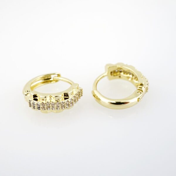 Aretes de Acero Inoxidable Bañados en Oro 14K – EA20339 - Imagen 2