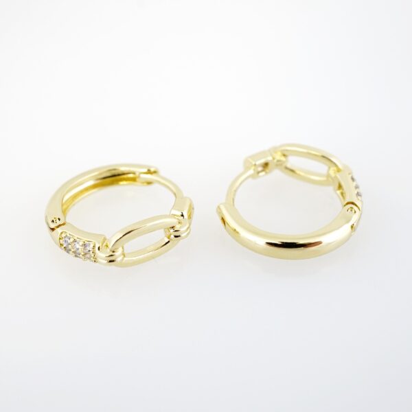 Aretes de Acero Inoxidable Bañados en Oro 14K – EA20337 - Imagen 2