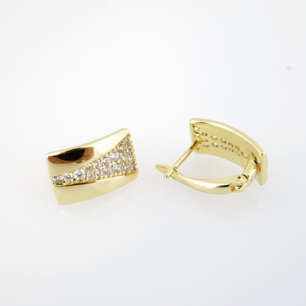 Aretes de Acero Inoxidable Bañados en Oro 14K – EA20336 - Imagen 2