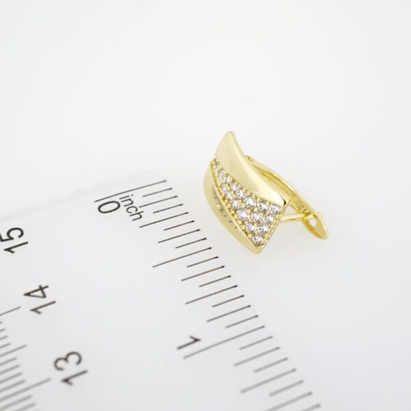 Aretes de Acero Inoxidable Bañados en Oro 14K – EA20336 - Imagen 3
