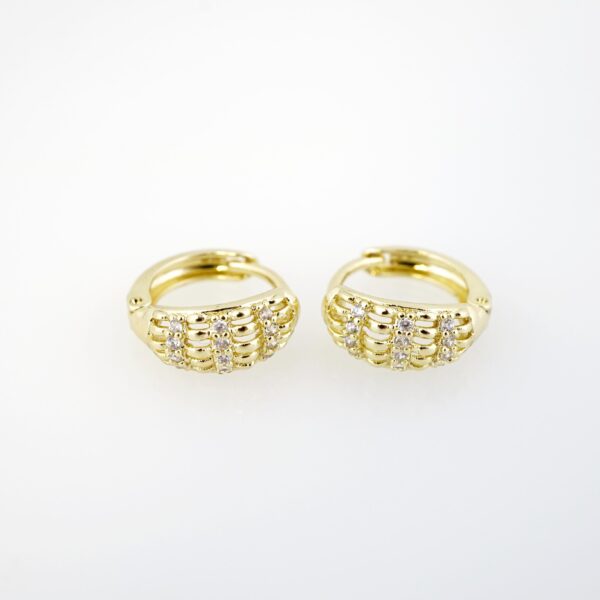 Aretes de Acero Inoxidable Bañados en Oro 14K – EA20335
