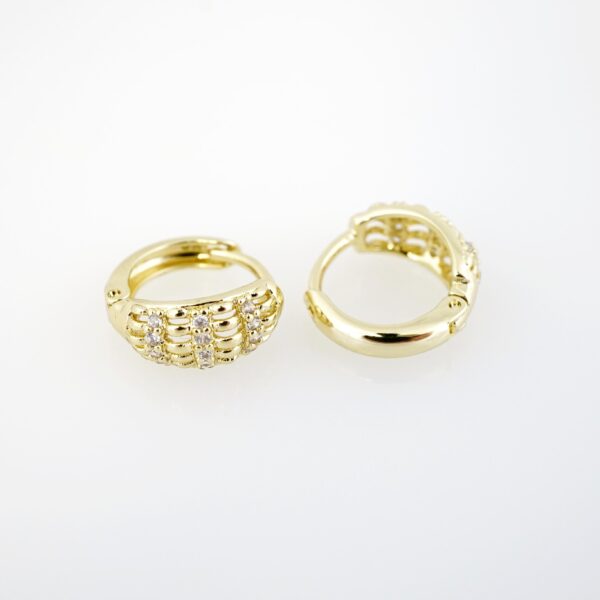 Aretes de Acero Inoxidable Bañados en Oro 14K – EA20335 - Imagen 2