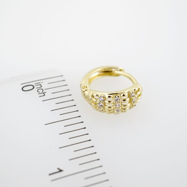Aretes de Acero Inoxidable Bañados en Oro 14K – EA20335 - Imagen 3