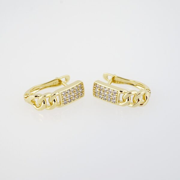 Aretes de Acero Inoxidable Bañados en Oro 14K – AL-EA0060