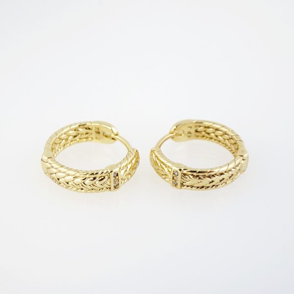 Aretes de Acero Inoxidable Bañados en Oro 14K – AL-EA0067