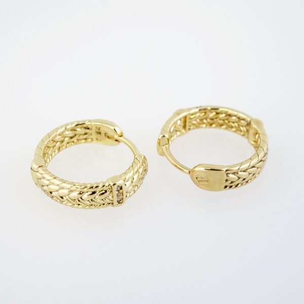 Aretes de Acero Inoxidable Bañados en Oro 14K – AL-EA0067 - Imagen 2
