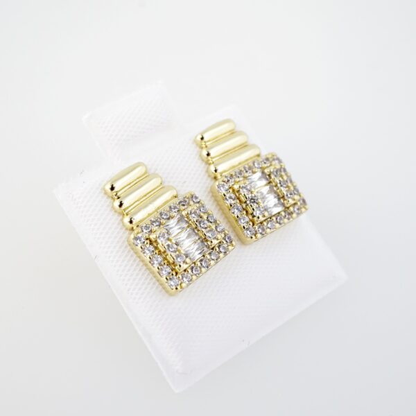 Aretes de Acero Inoxidable Bañados en Oro 14K – AL-EA0068-1 - Imagen 2