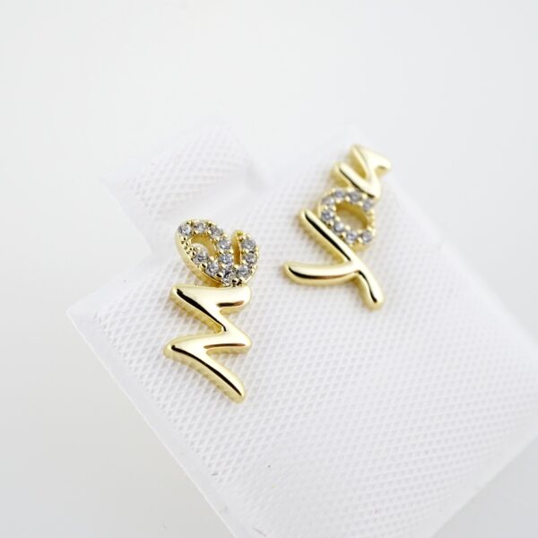 Aretes de Acero Inoxidable Bañados en Oro 14K – AL-EA0079 - Imagen 2