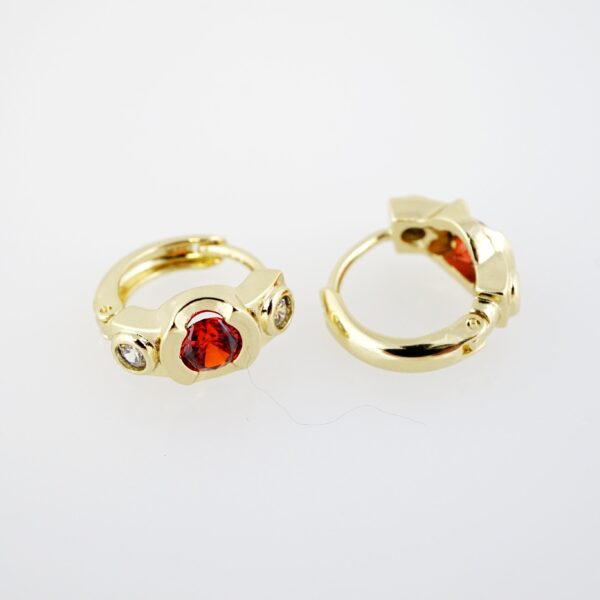 Aretes de Acero Inoxidable Bañados en Oro 14K – AL-EA0081 - Imagen 2