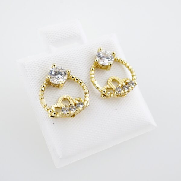 Aretes de Acero Inoxidable Bañados en Oro 14K – AL-EA0084