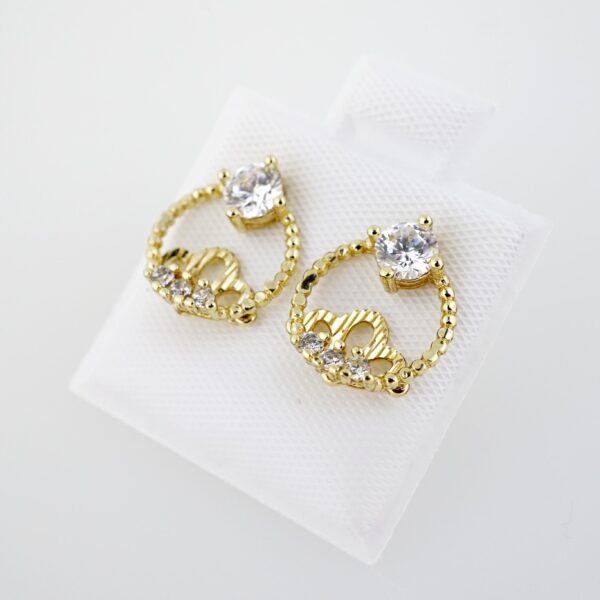Aretes de Acero Inoxidable Bañados en Oro 14K – AL-EA0084 - Imagen 2