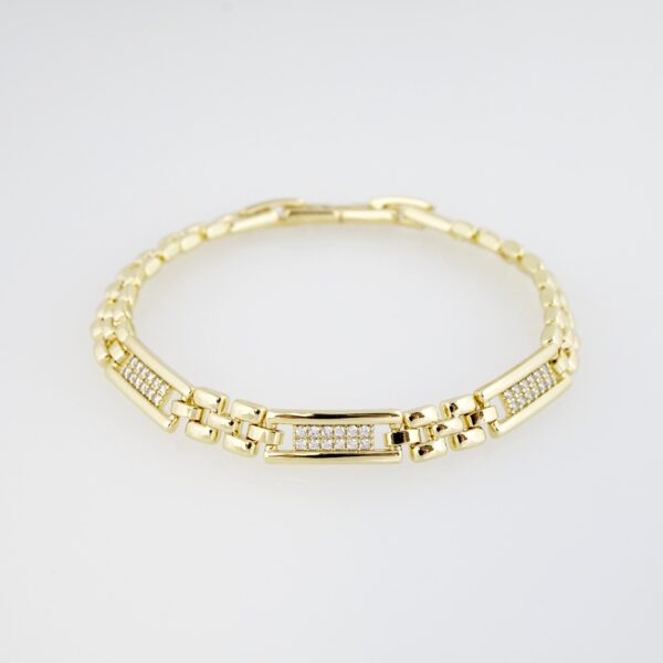 Brazalete de Acero Inoxidable Bañado en Oro 14K – AL-BR0055