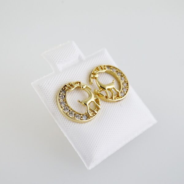 Aretes de Acero Inoxidable Bañados en Oro 14K – AL-EA0086 - Imagen 2