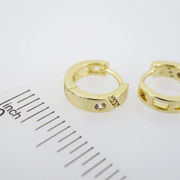 Aretes de Acero Inoxidable Bañados en Oro 14K – AL-EA0078.E - Imagen 3