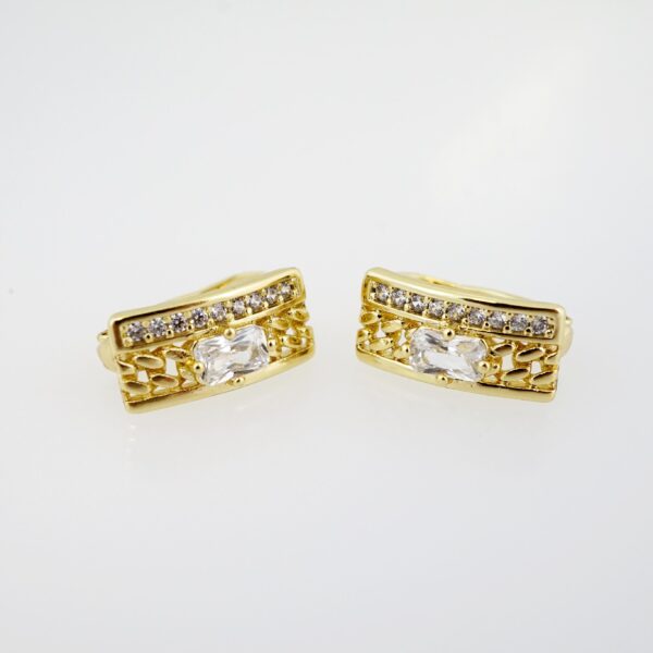Aretes de Acero Inoxidable Bañados en Oro 14K – AL-EA0080.E