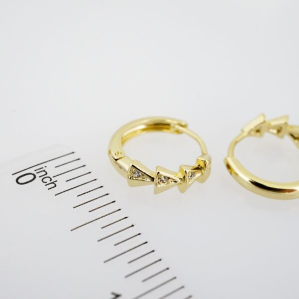 Aretes de Acero Inoxidable Bañados en Oro 14K – AL-EA0081.E - Imagen 3