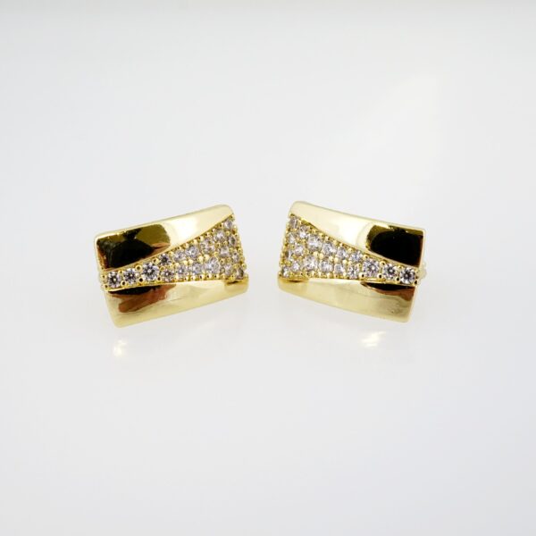 Aretes de Acero Inoxidable Bañados en Oro 14K – AL-EA0084.E