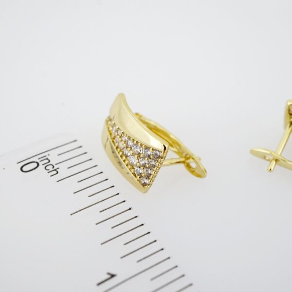 Aretes de Acero Inoxidable Bañados en Oro 14K – AL-EA0084.E - Imagen 3