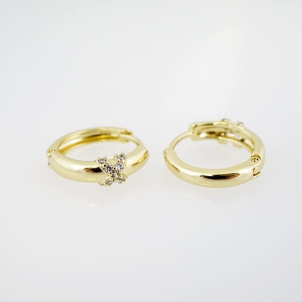 Aretes de Acero Inoxidable Bañados en Oro 14K – AL-EA0085.E - Imagen 2