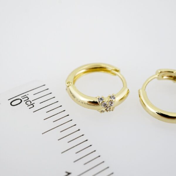 Aretes de Acero Inoxidable Bañados en Oro 14K – AL-EA0085.E - Imagen 3