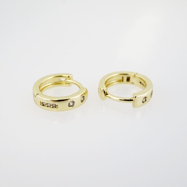 Aretes de Acero Inoxidable Bañados en Oro 14K – AL-EA0086.E - Imagen 2