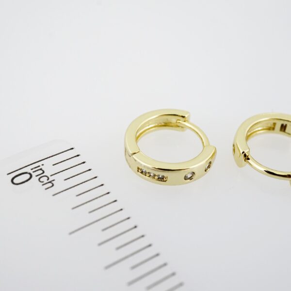 Aretes de Acero Inoxidable Bañados en Oro 14K – AL-EA0086.E - Imagen 3