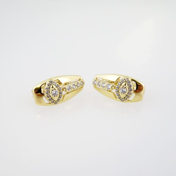 Aretes de Acero Inoxidable Bañados en Oro 14K – AL-EA0087.E