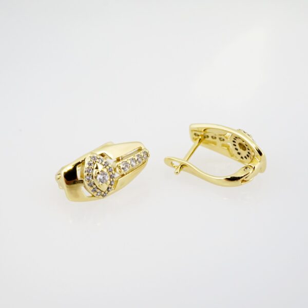 Aretes de Acero Inoxidable Bañados en Oro 14K – AL-EA0087.E - Imagen 2