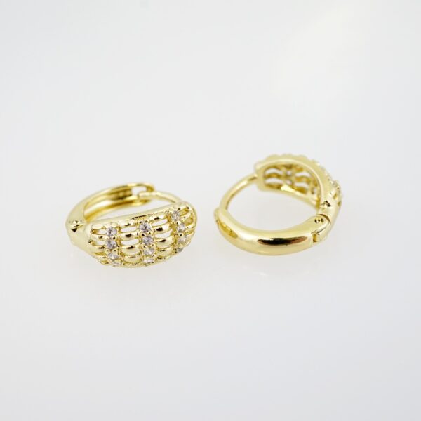 Aretes de Acero Inoxidable Bañados en Oro 14K – AL-EA0088.E - Imagen 2