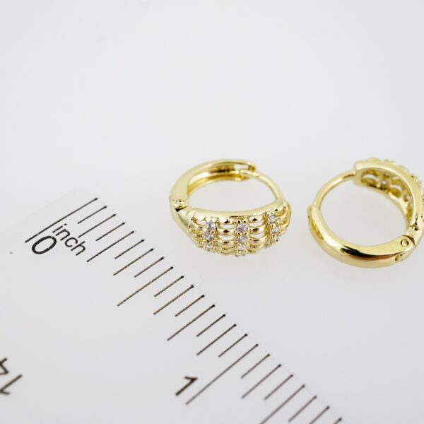 Aretes de Acero Inoxidable Bañados en Oro 14K – AL-EA0088.E - Imagen 3
