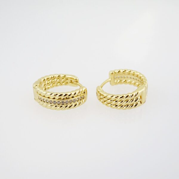 Aretes de Acero Inoxidable Bañados en Oro 14K – AL-EA0089.E - Imagen 2