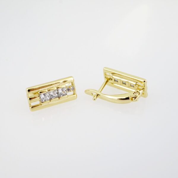 Aretes de Acero Inoxidable Bañados en Oro 14K – AL-EA0090.E - Imagen 2