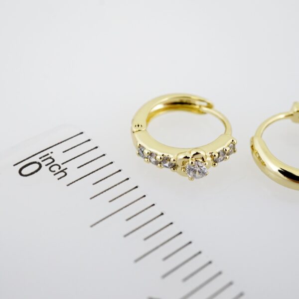 Aretes de Acero Inoxidable Bañados en Oro 14K – AL-EA0091.E - Imagen 3