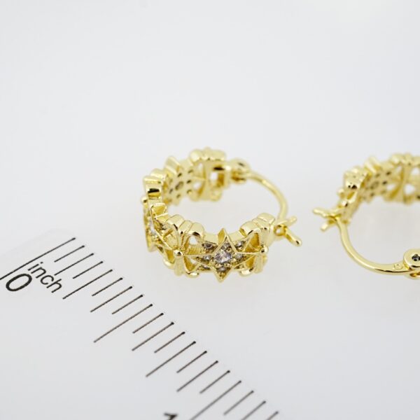Aretes de Acero Inoxidable Bañados en Oro 14K – AL-EA0092.E - Imagen 3