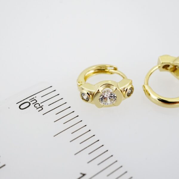 Aretes de Acero Inoxidable Bañados en Oro 14K – AL-EA0093.E - Imagen 3