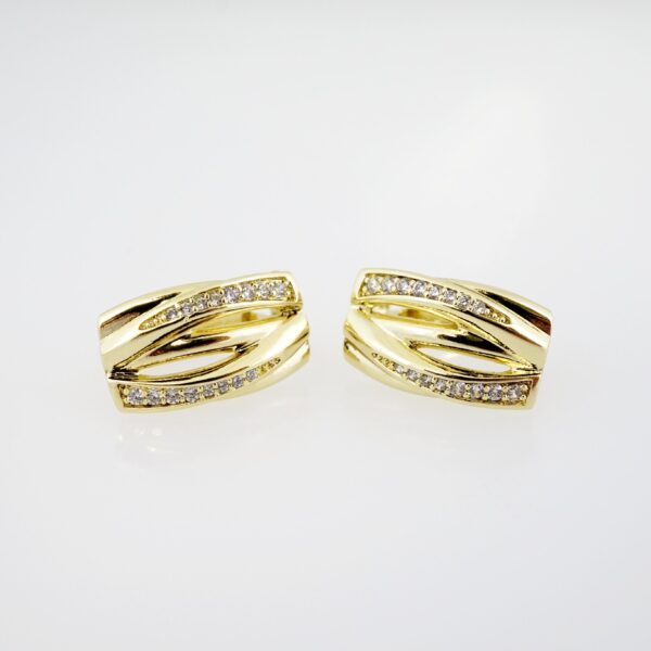 Aretes de Acero Inoxidable Bañados en Oro 14K – AL-EA0095.E