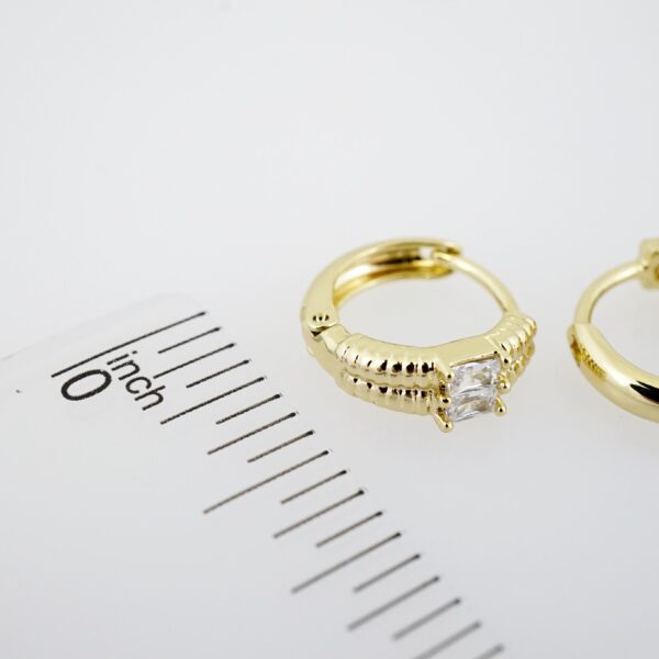 Aretes de Acero Inoxidable Bañados en Oro 14K – AL-EA0096.E - Imagen 3